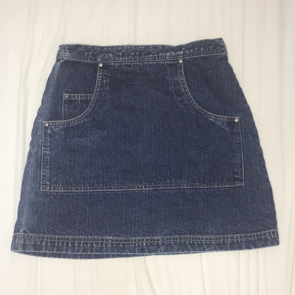 Mini Denim Skirt with Front Pocket